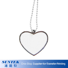 Hot Sale Custom Heart Shape Name Blank Metal Necklace Pendant Sublimation Dog Tag